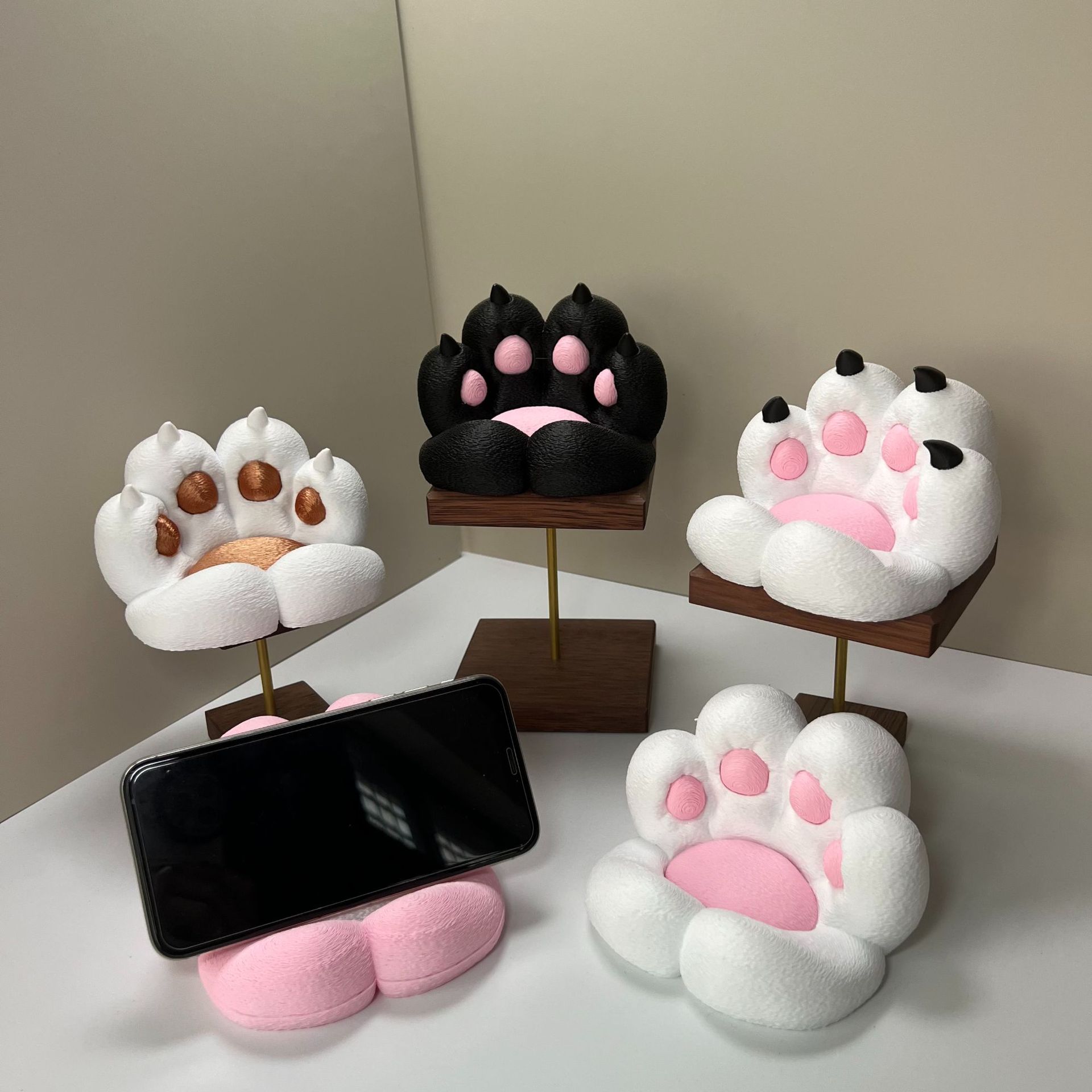 Cat Claw Bark - เครื่องประดับตั้งโต๊ะรูปอุ้งเท้าแมวน่ารัก สามารถใช้เป็นที่วางโทรศัพท์และแท็บเล็ต ตกแต่งโต๊ะทำงานที่บ้าน เป็นของขวัญที่ดี