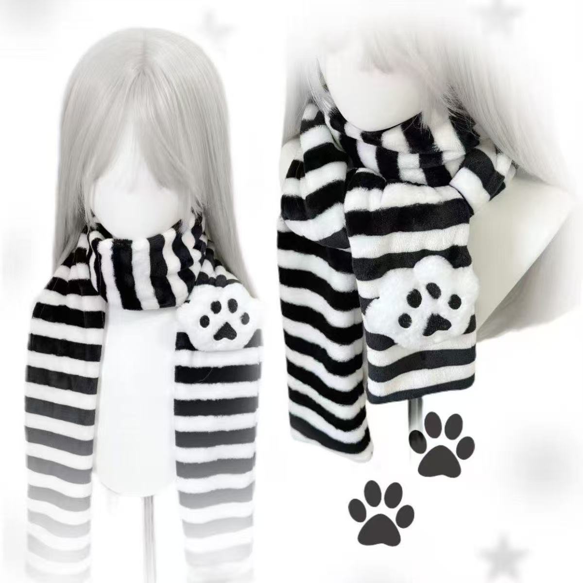 ผ้าพันคอไหมพรมลายอุ้งเท้าแมว น - Cat Claw Bark บทวิจารณ์และราคา